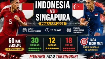 Indonesia Siap Hadapi Laga Penentuan Melawan Singapura, Simak Rekor Pertemuannya!