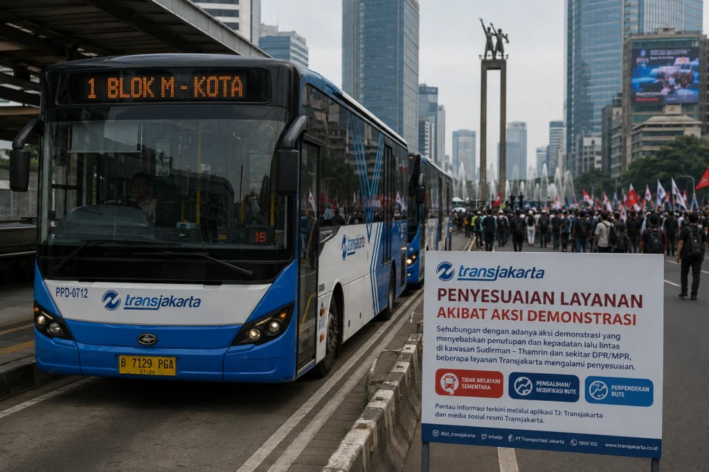Demo di Sudirman-Thamrin, Rute Transjakarta Dialihkan dan Dipangkas