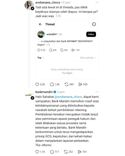 Warganet Serbu Akun Bank Mandiri dengan Komentar Negatif yang Viral hingga Senin
