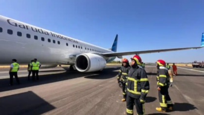 Ban Pesawat Pecah, Garuda GA604 Berhasil Mendarat Selamat di Makassar