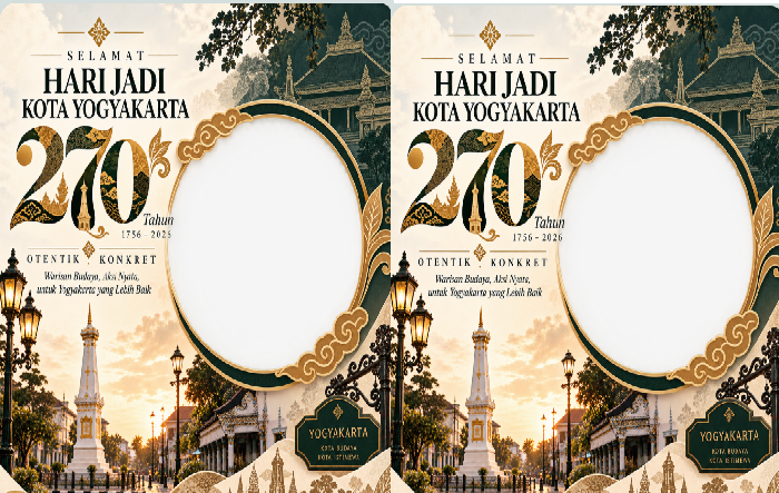 Twibbon Gratis HUT ke-270 Kota Yogyakarta 2026: Apa Temanya?
