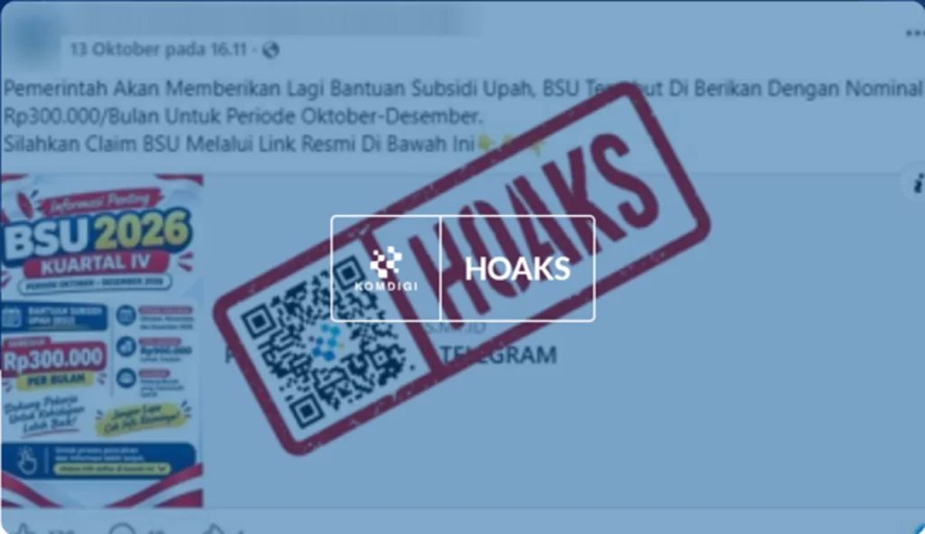 Waspada Hoaks Pendaftaran BSU 2026, Link Rp300 Ribu di Telegram Ternyata Penipuan