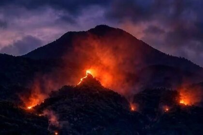 Karhutla Gunung Arjuno Meluas Menuju Singosari, Mengerikan Dekat Permukiman