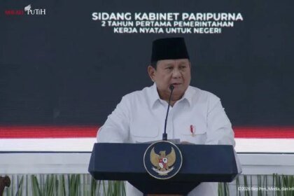 Presiden Prabowo Gelar Sidang Kabinet Paripurna di Istana Rayakan 2 Tahun Pemerintahan